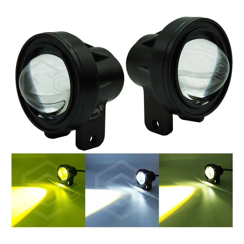 Par Faros Universal Redondo 6 Hiper Leds Bicolor Fijo 12-24v