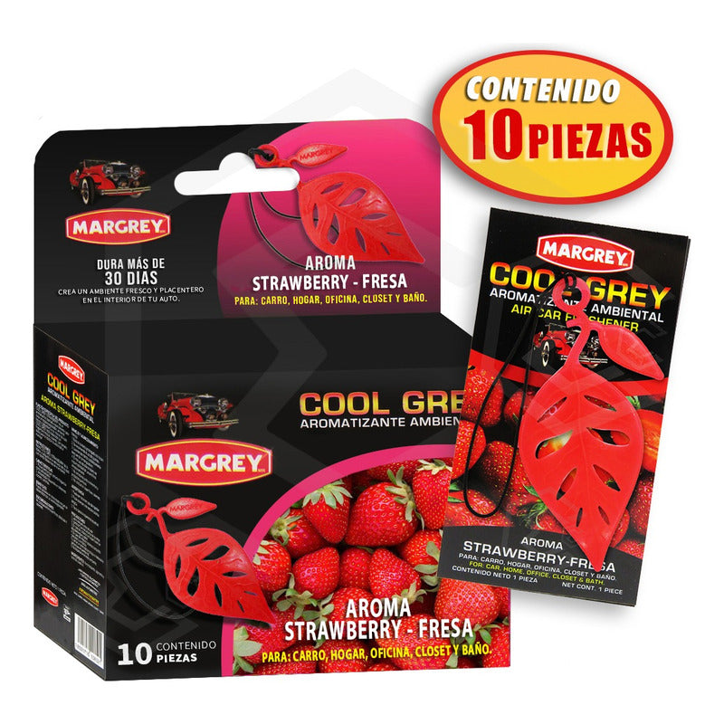 Aromatizante Auto Casa Ambiental Cool Grey Hoja Margrey10pza