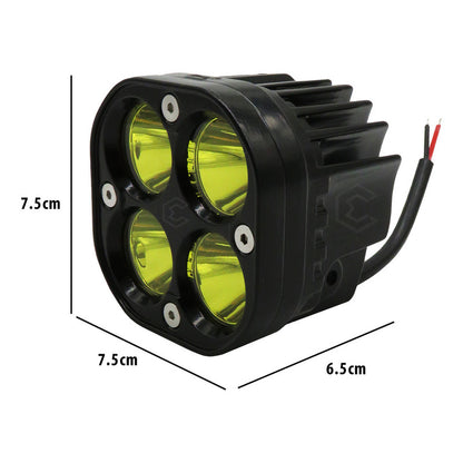 Par Faros Auxiliares Exploradores 4 Leds Ámbar Fijo 12-24v