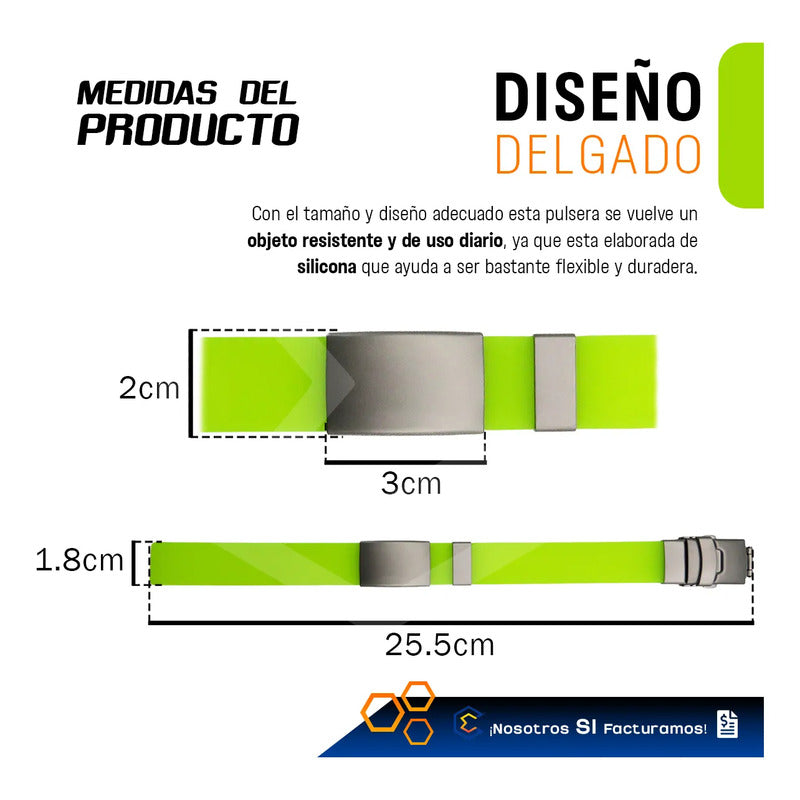 Pulsera Identificación Personalizada Emergencia Grabadoláser Rosa