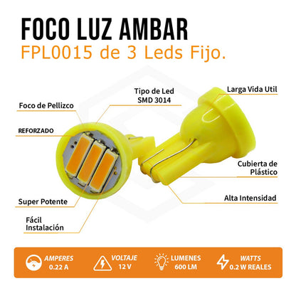 Kit 100 De Focos De Pellizco 3 Leds Grande Super Potente