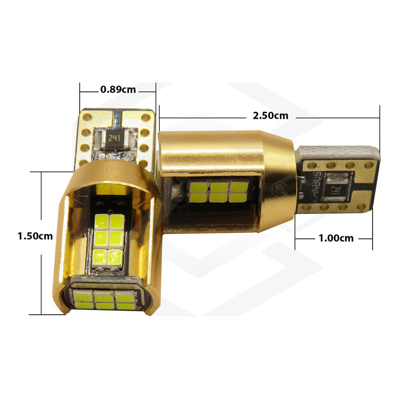 Kit De 10 Focos De Pellizco T10 18 Leds Canbus Aluminio 12v