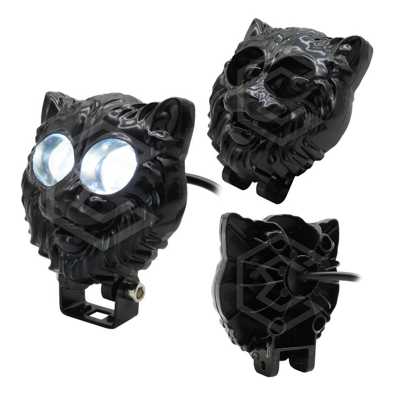 Par De Faros 6 Leds 2 Lupas Bicolor Fijo Estrobo Puma 12-24v
