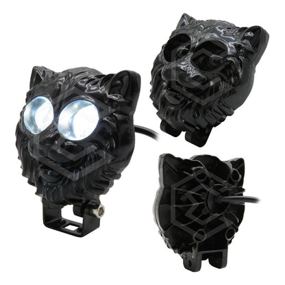 Par De Faros 6 Leds 2 Lupas Bicolor Fijo Estrobo Puma 12-24v