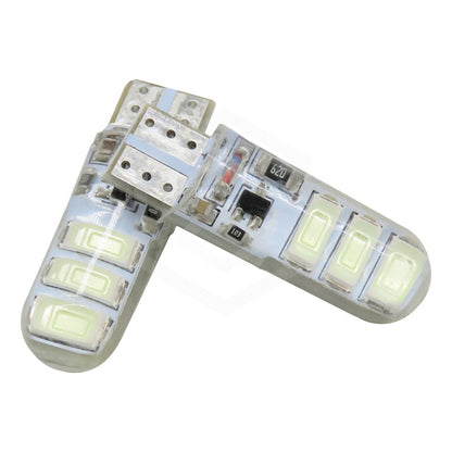 Par De Focos Pellizco Gel T10 Fijo + Estrobo 6 Leds Canbus
