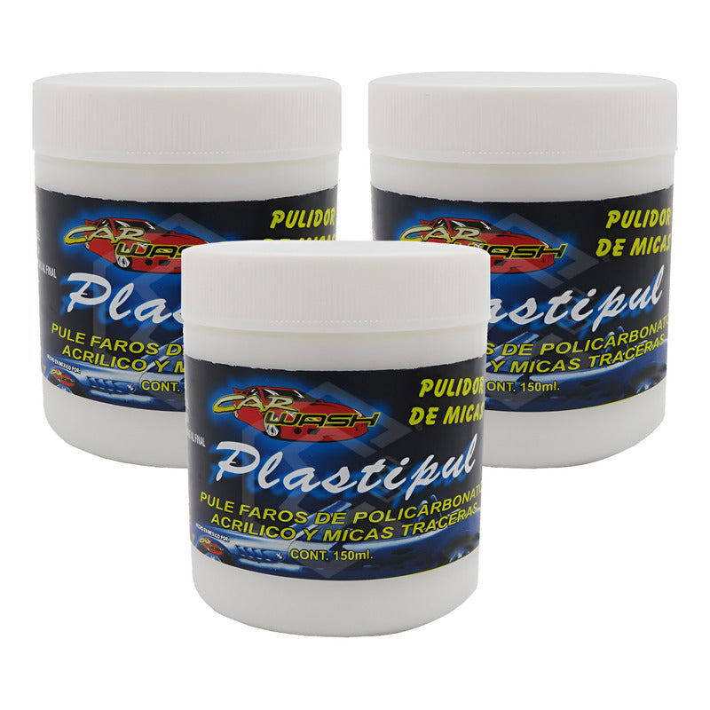 3 Pulidor De Faros Micas Calaveras Plastipul En Crema 150ml
