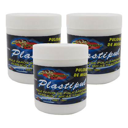 3 Pulidor De Faros Micas Calaveras Plastipul En Crema 150ml