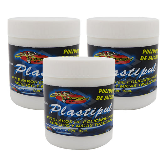 3 Pulidor De Faros Micas Calaveras Plastipul En Crema 150ml