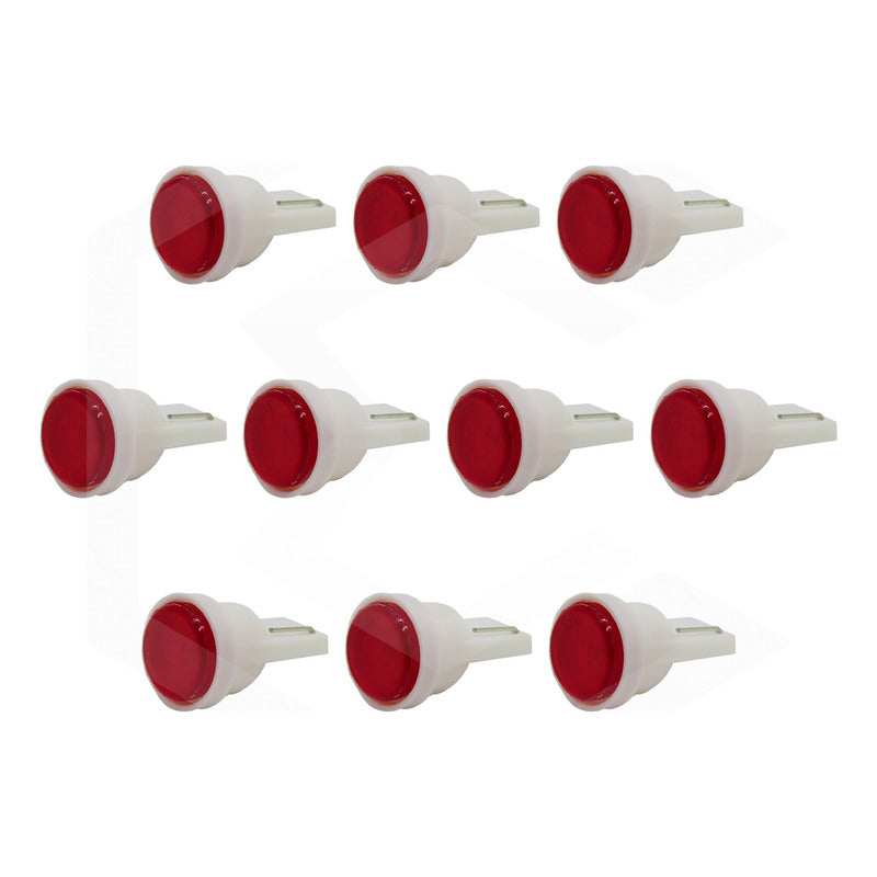 Kit De 10 Focos De Pellizco T10 1  Led Cob Alta Potencia 12v