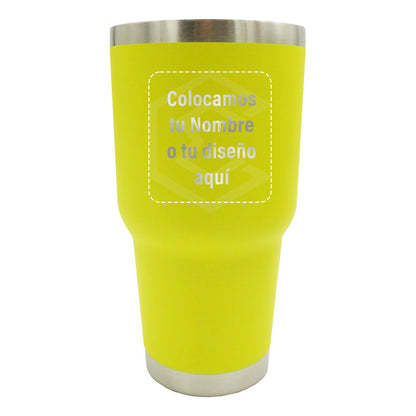 Termo Vaso Personalizado Nombre O Logo Láser 30oz Acero Inox