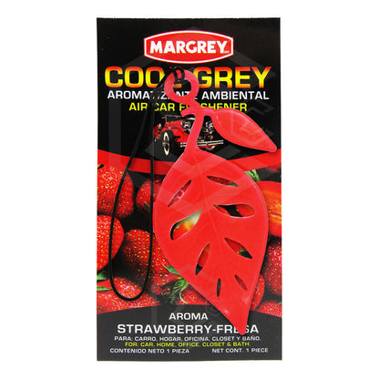 Aromatizante Auto Casa Ambiental Cool Grey Hoja Margrey 6pza Mixto
