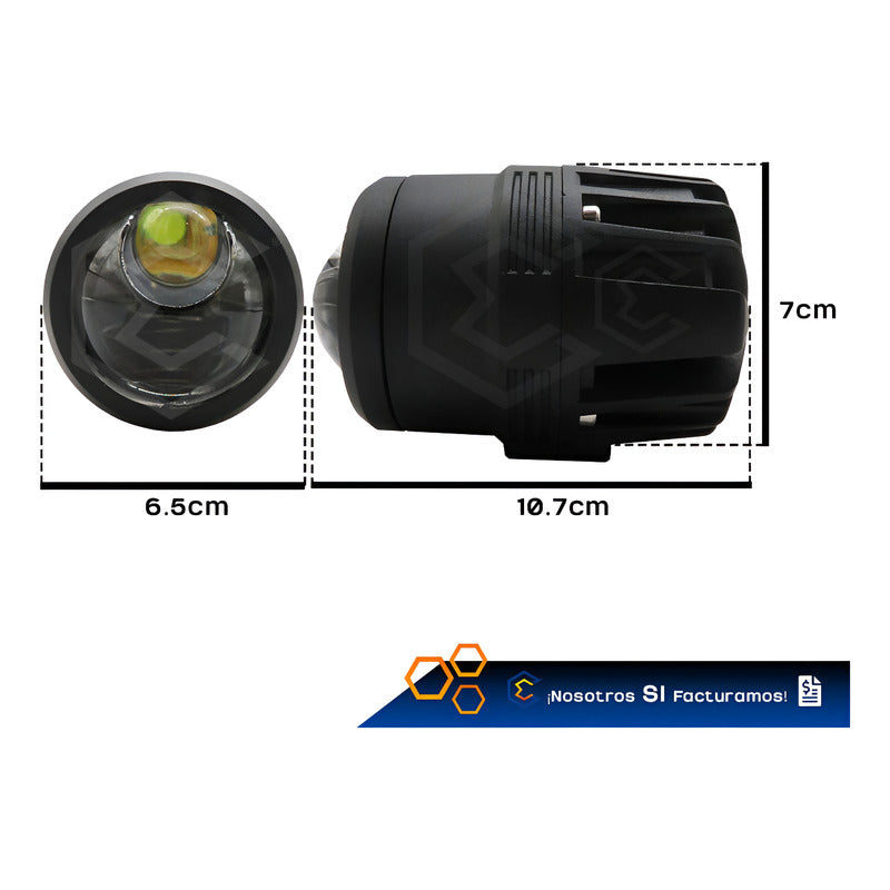 Par Faros 13 Leds Blanco Proyector Lupa Redondo 50.6w 12-24v Transparente
