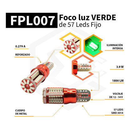 Kit 10 Focos De Pellizco Mazorca 57 Led Super Potente 12v