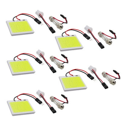 5 Placa Luz Interior Para Coche 24 48 Leds Cob 2 Adaptadores
