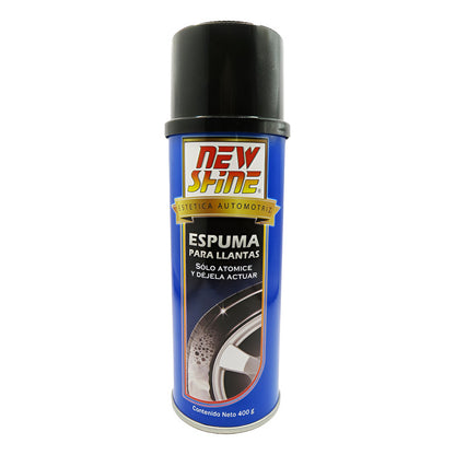 Espuma Para Llantas New Shine Renovador De Color Y Brillo Azul