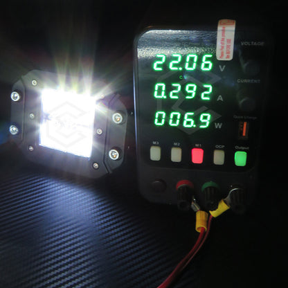 4 Faros Rectangular Bicolor Empotrable 14 Led Estrobo 12/24v Ambar
