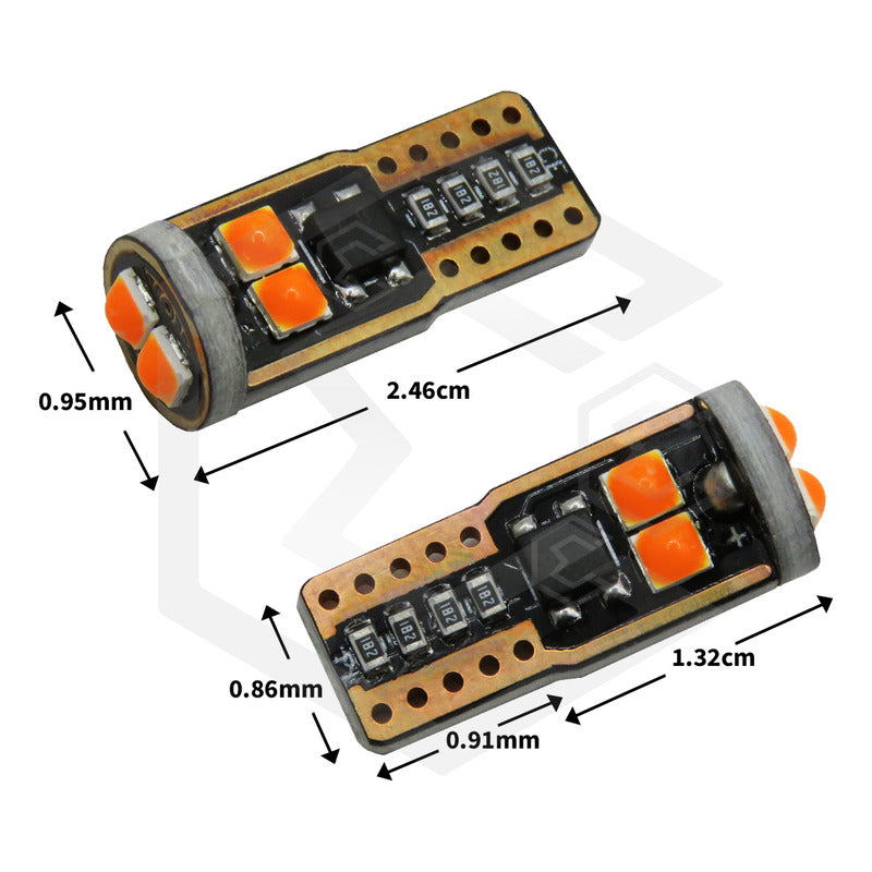 Par De Focos Pellizco 6 Led Burbuja Canbus Super Potente 12v