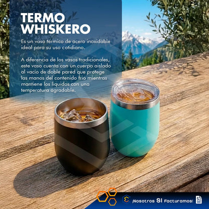 Termo Vaso Whiskero Personalizado Nombre O Logo Láser 12oz Verde
