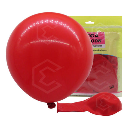 Bolsa 3 Globos Rojo Brillosos #36 Adorno Fiestas Bodas Latex Rojo