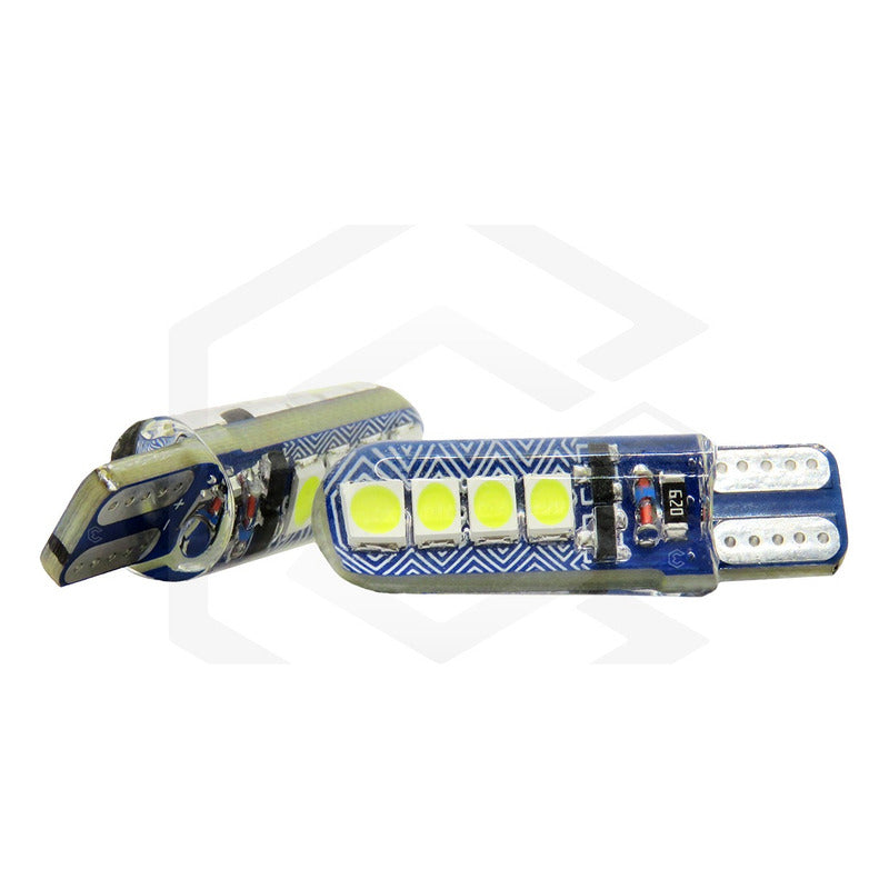 Kit 10 Focos Pellizco T10 8 Led Codigos 3 Funciones 12v T