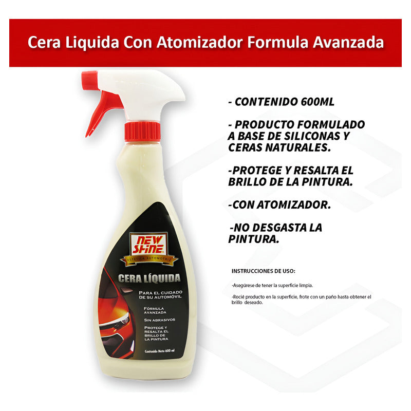 3 Cera Con Atomizador Formula Avanzada Sin Abrasivos 600ml.