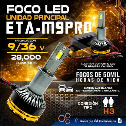 2 Focos Led H3 Canbus Ventilador Alta Baja 28000lm 71w 9-36v H3