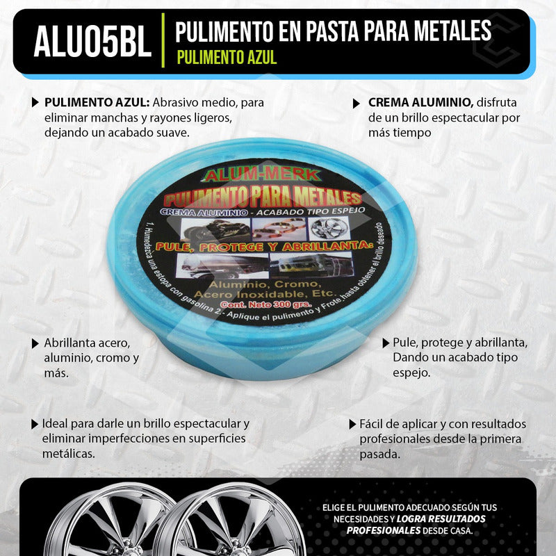 Pulimento Para Metales Aluminio Cromo Acero Acabado Espejo