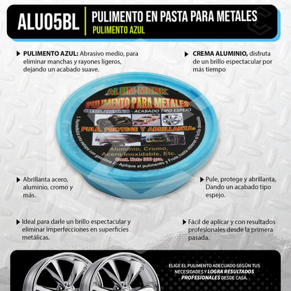 Pulimento Para Metales Aluminio Cromo Acero Acabado Espejo