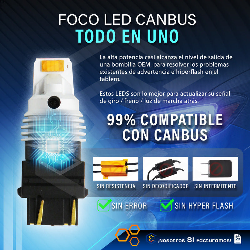 Par De Focos 3157 12 Leds Csp Canbus Fijo 10-60v 10w 1100lm