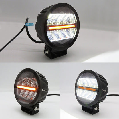 Par Faros Redondo 8 Leds Bicolor Rzr Can Am Atv 35.5w 12-24v