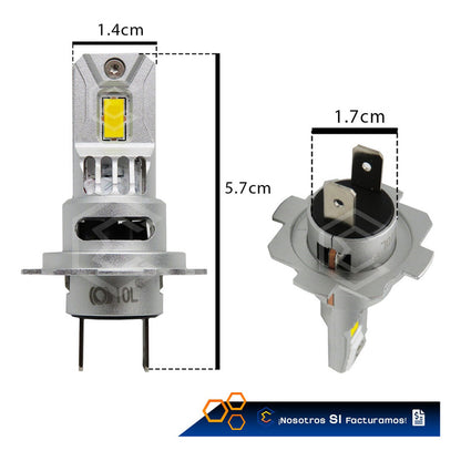 Kit Focos 16 Led Csp Ambar H7 Ventilador Alta O Baja 4,200lm H7 Ambar