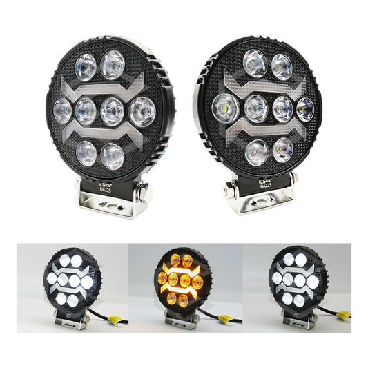 Par De Faros 17 Leds Redondo Bicolor Fijo Secuencial 12-24v