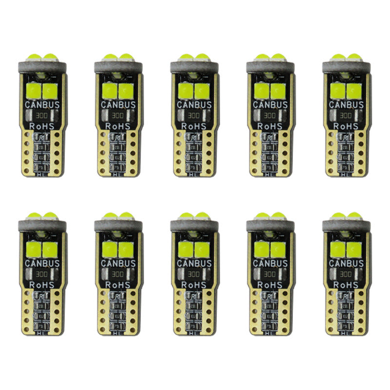 Kit 10 Focos Pellizco 6 Led Burbuja Canbus Super Potente 12v
