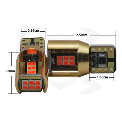 Par De Focos De Pellizco T10 18 Leds Canbus Aluminio 12v
