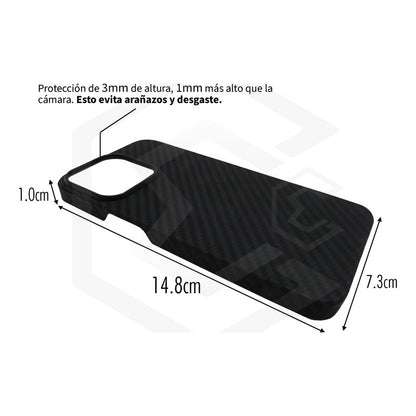 Funda Case De iPhone 13-14 Fibra De Carbono 100% Real