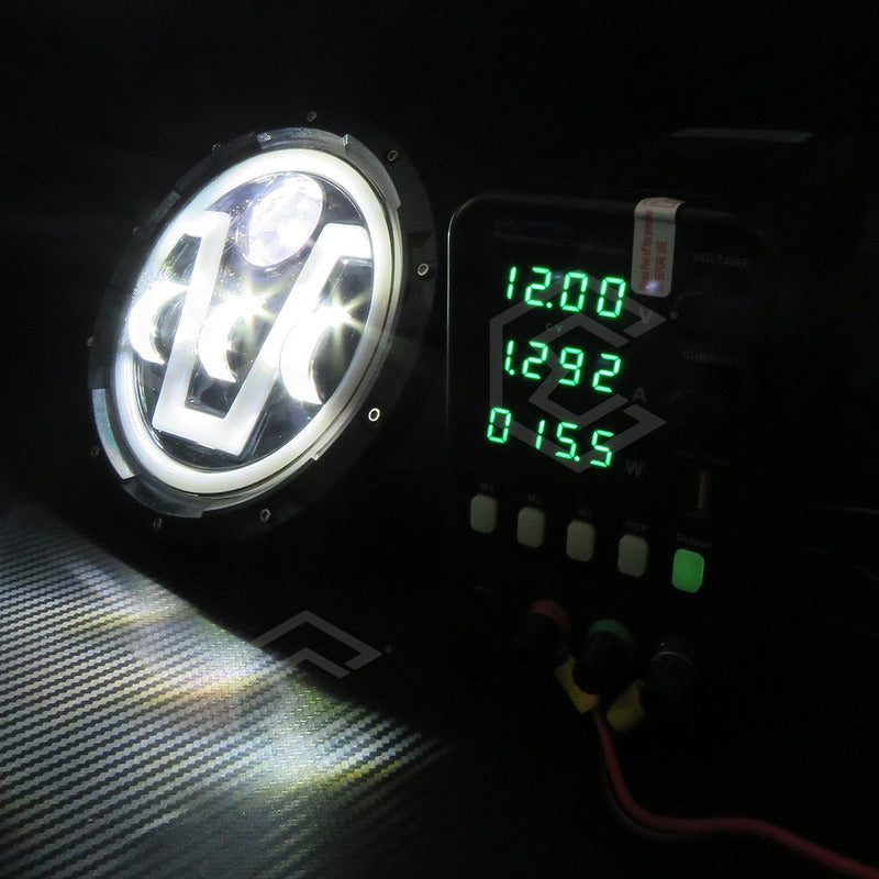 Par Faros Led 7'' Pulgadas Redondo Jeep Vocho 4 Lupas 12-24v