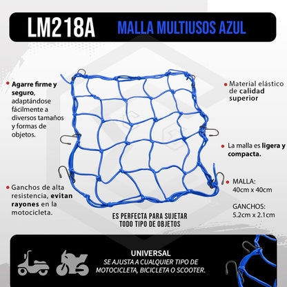 Red Malla Tensor Universal Multiuso Sujeta Casco Con Ganchos
