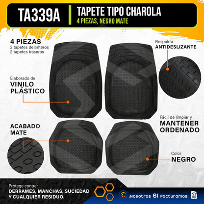 Tapete Tipo Charola Uso Rudo Auto Camioneta Juego 4 Piezas
