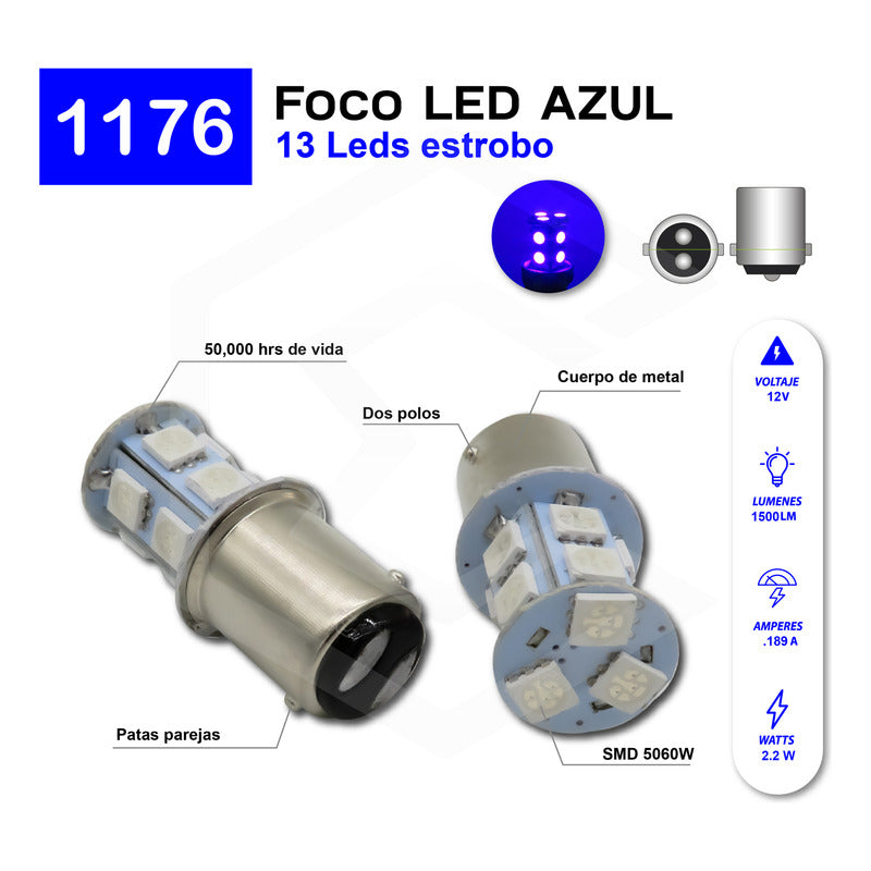 2 Focos 1157 1156 1176 3157 7440 7443 13 Leds  Estrobo 12v
