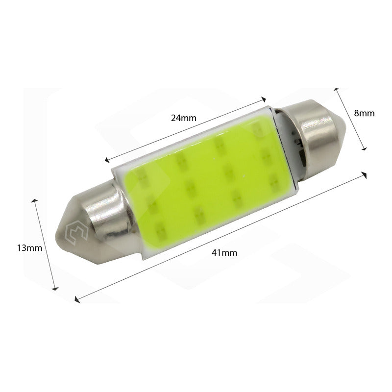 2 Pzs Foco Led Cob Festoon Fusible Interior 31 36 39 Y 41 Mm