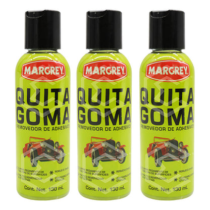 3 Removedor Adhesivo Multiuso Quita Goma Chicle 130ml Magrey Blanco