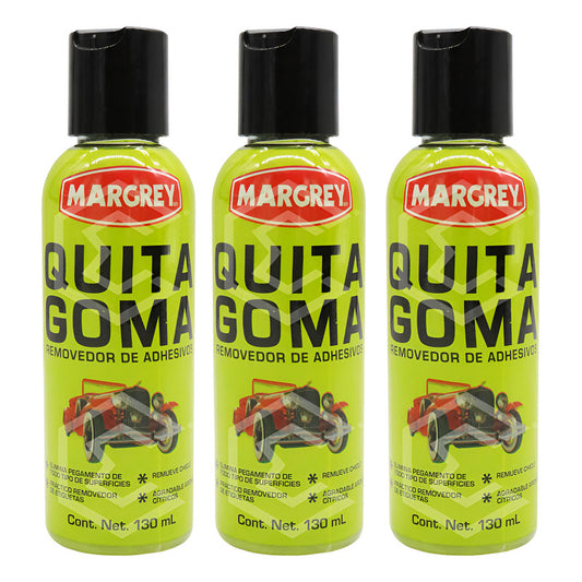 3 Removedor Adhesivo Multiuso Quita Goma Chicle 130ml Magrey Blanco