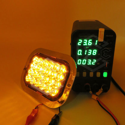 12 Plafón Calavera Rectangular 24 Led Bicel Cromado 12-24v