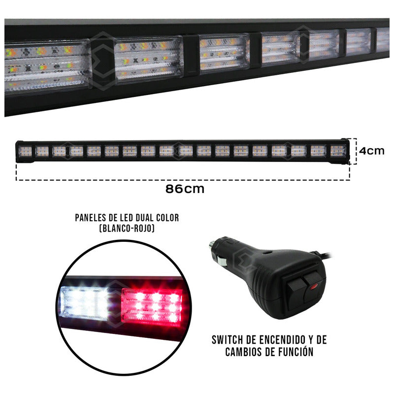 Barra 324 Led 19 Funciones 18 Módulos Bicolor Estrobo 12-24v