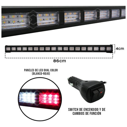 Barra 324 Led 19 Funciones 18 Módulos Bicolor Estrobo 12-24v