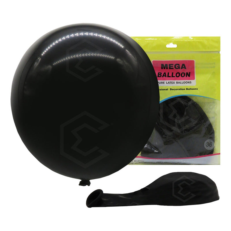Bolsa 3 Globos Negro Brillosos #36 Fiestas Y Bodas Latex Negro Brilloso