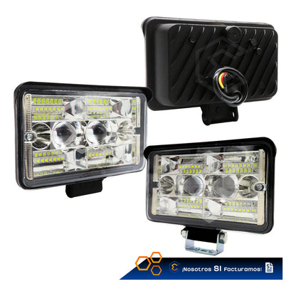 Par Faros 42 Leds 2 Lupas Blanco-ámbar Fijo 50,000lm 12-30v