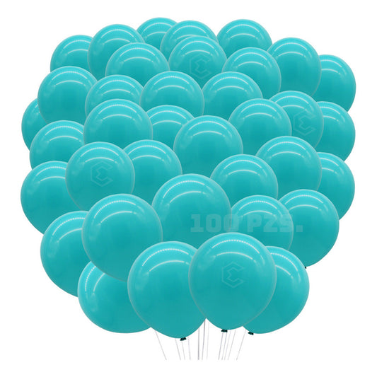 Bolsa 100 Globos Azul Cielo Brillosos #10 Fiesta Bodas Latex