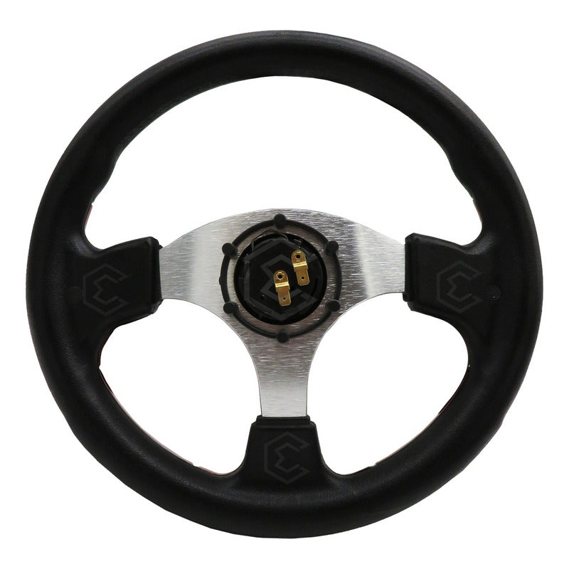 Volante Deportivo Universal D Metal Acabado Color Rojo Negro