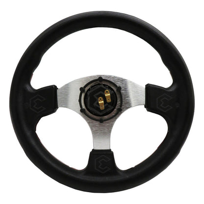 Volante Deportivo Universal D Metal Acabado Color Rojo Negro
